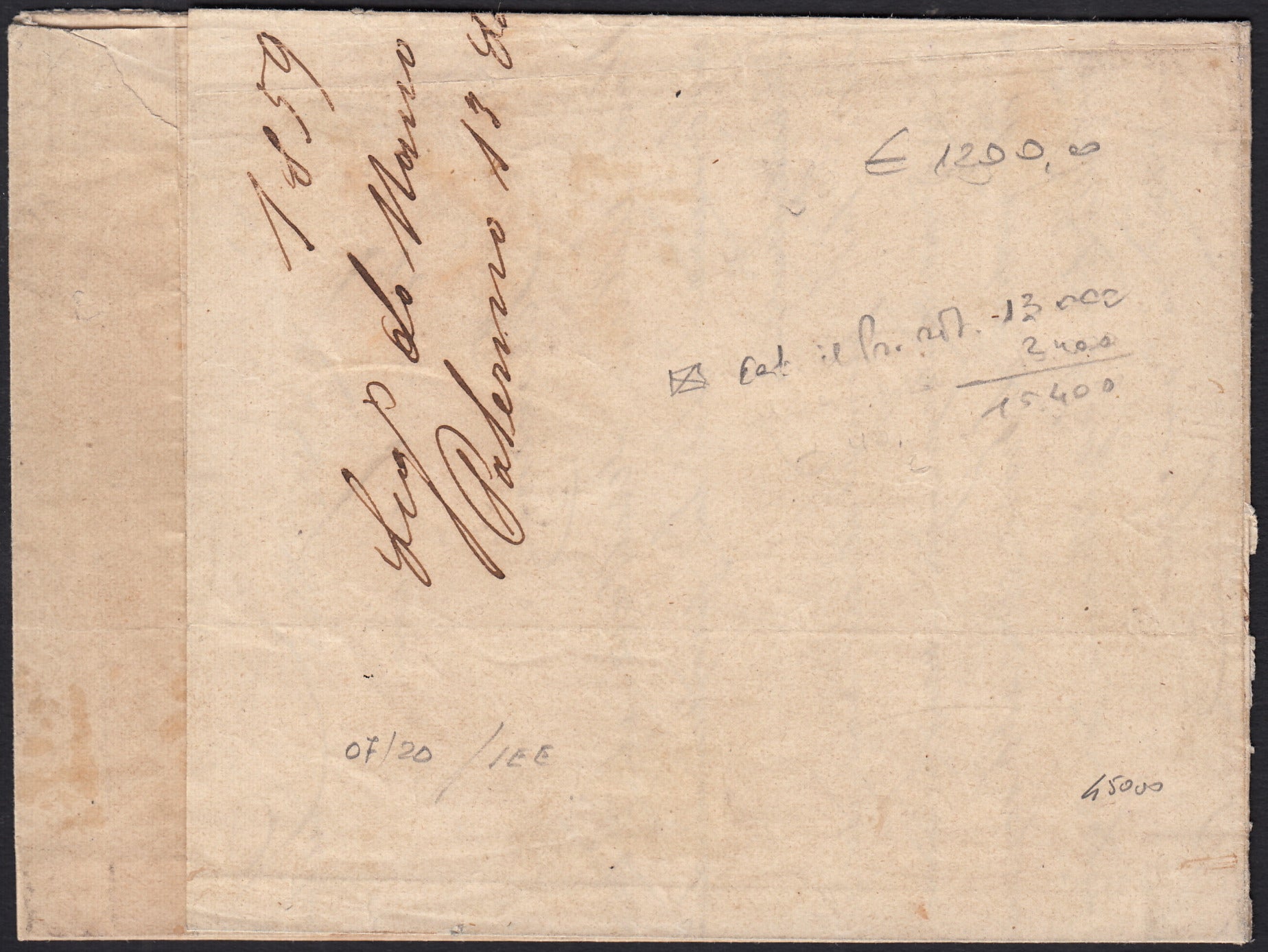 1859 - Papel negro índigo de 10 granos de Nápoles nuevo con goma original (12a) 