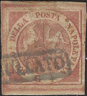 BO26_403 - 1858 - Regno di Napoli, 1/2 grano carminio II tavola usato (2)