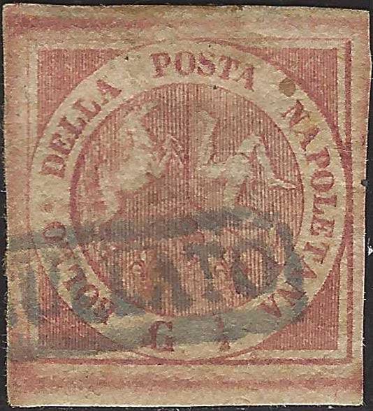 BO26_403 - 1858 - Regno di Napoli, 1/2 grano carminio II tavola usato (2)