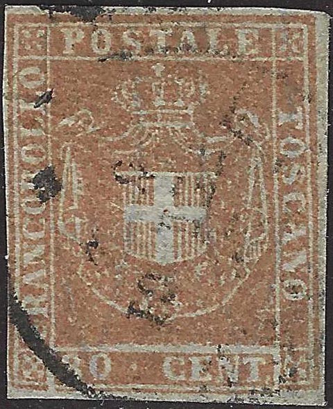 BO26_406 - 1860 - Governo Provvisorio di Toscana, c. 80 carnicino usato, grandi margini (22)