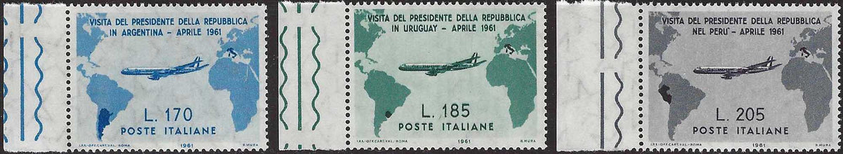 REP202 - 1961 - Visit of President Gronchi, 205 L. lilac rose, unused with gum intact (921)