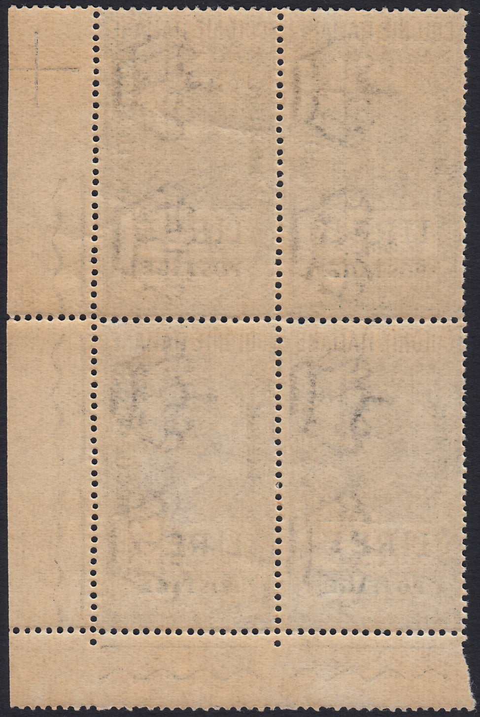 BOCC18 - 1941 - Marche fiscali delle Colonie Italiane soprastampate "British Occupation Postage", L. 5 grigio quartina nuova integra (15)