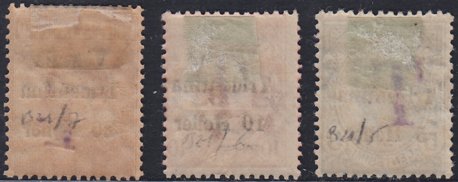 BZ28 - 1918/19 - Trentino Alto Adige, ufficio di Bolzano 1, francobolli di Regno soprastampati "Venezia Tridentina" e grande lettera "T" a mano, nuovi (BZ1-5/7)