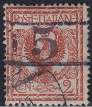 BZ32 - 1918/19 - Trentino Alto Adige, ufficio di Bolzano 3, FLoreale 2c. rosso bruno sopastampato "T 5" tra due righe orizzontali usato (BZ3/10)