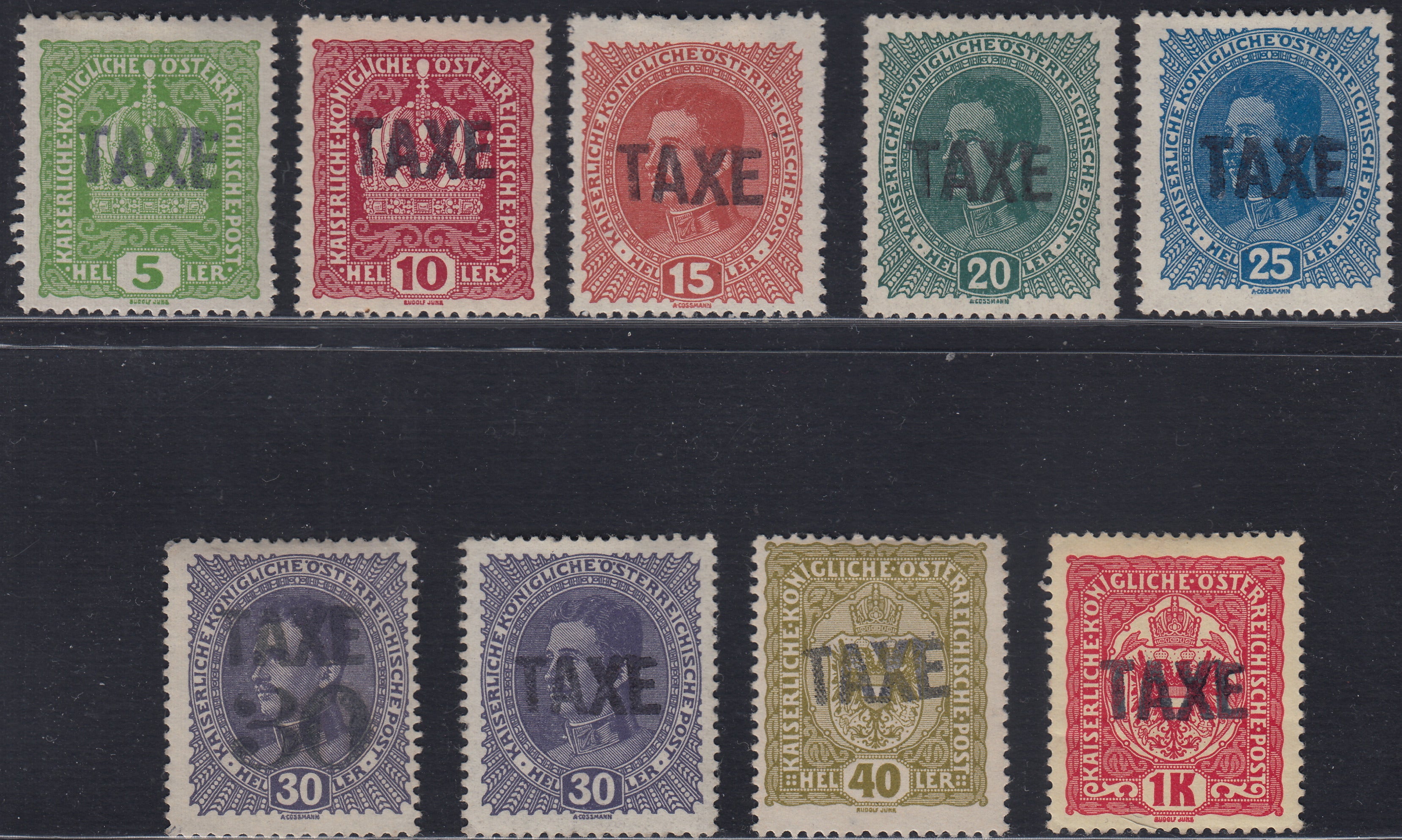 BZ3 - 1918 - Trentino Alto Adige, Bolzano office 3, Italian stamps overprinted with "Venezia Tridentina" and value in Heller, horizontal overprint "T" between two lines, used series. (BZ3/20-22)