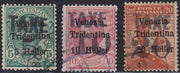 BZ39 - 1918/19 - Trentino Alto Adige, ufficio di Bolzano 3, francobolli della Venezia Tridentina soprastampati TAXE e valore, tre esemplari usati (BZ3/77-79)