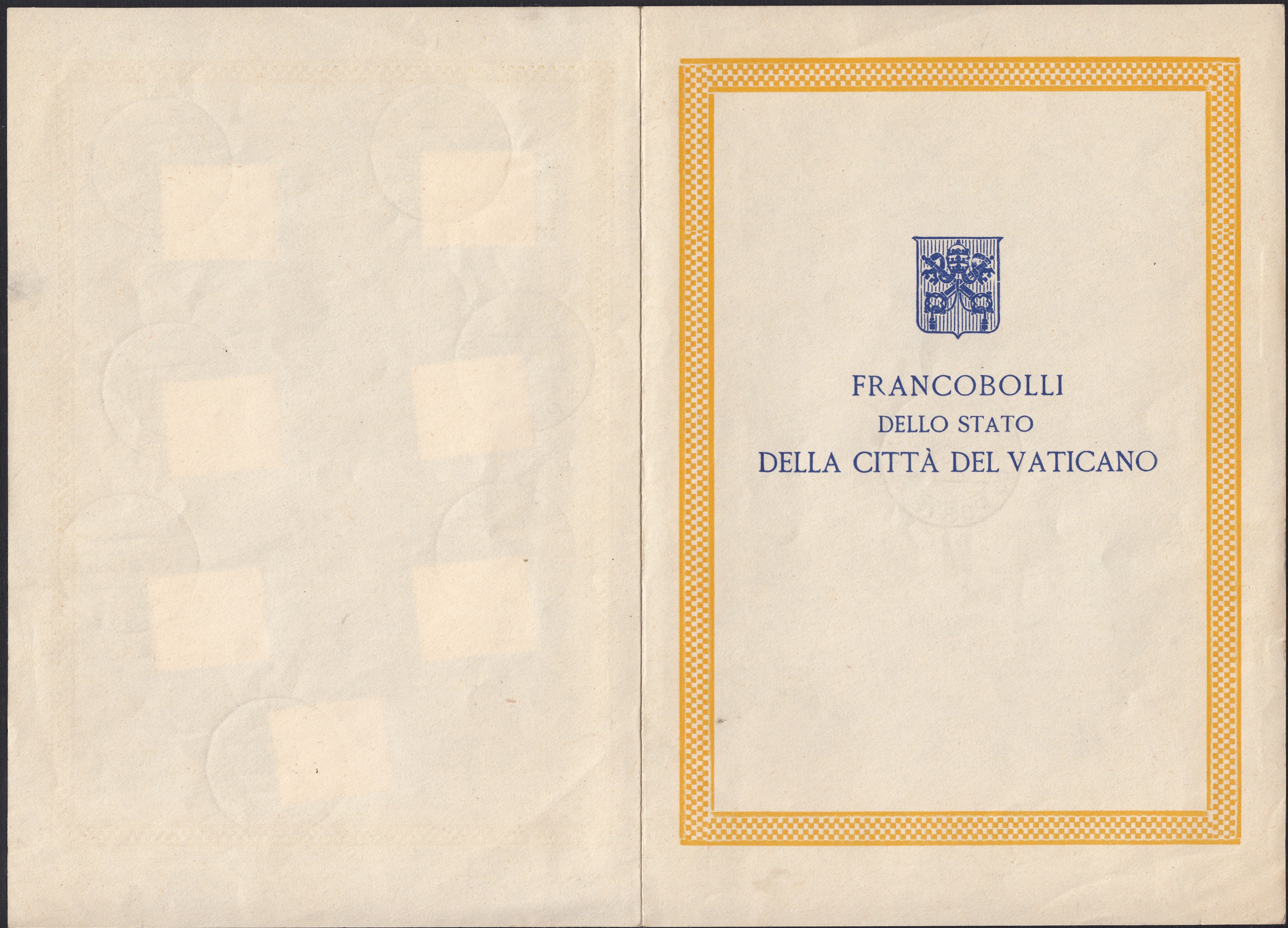 CG153 - 1939 - Sede Vacante, serie di sette valori usata su foglietto commemorativo (61/67)