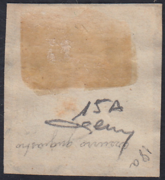 CG185 - 1857 - IV emissione c. 20 azzurro grigiastro I tavola usato TORINO 20/12/58, stampa difettosa (15A)