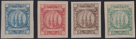 CG187 - 1865 - Saggi Martin Riester 4 valori in differenti colori, non adottati, nuovi non gommati provenienti da foglietti. (1/4)