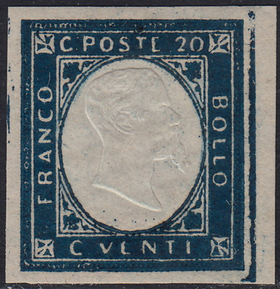 1861 - 1 black grain, copy with triple effigy, new with original rubber (19 AD). Cardillo certificate.