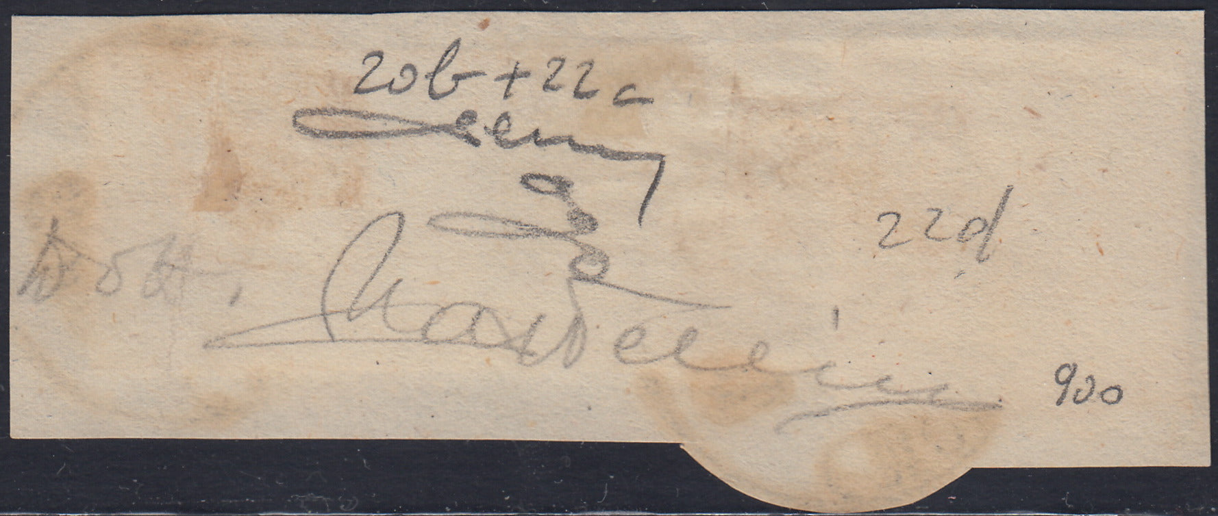 PN95 - 1861 - 50 grain gray block of four new copies with beautiful original rubber (24).