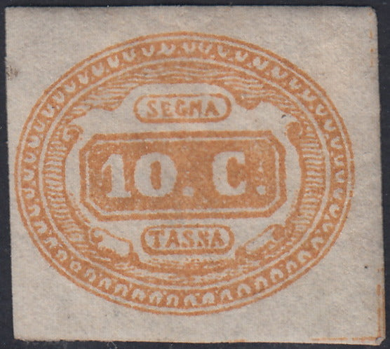 35-5 - 1863 - Edición De La Rue Edición de Londres, c. 15 nuevos azules con neumático original, defectuoso en el izquierdo pero muy raro, (L18).