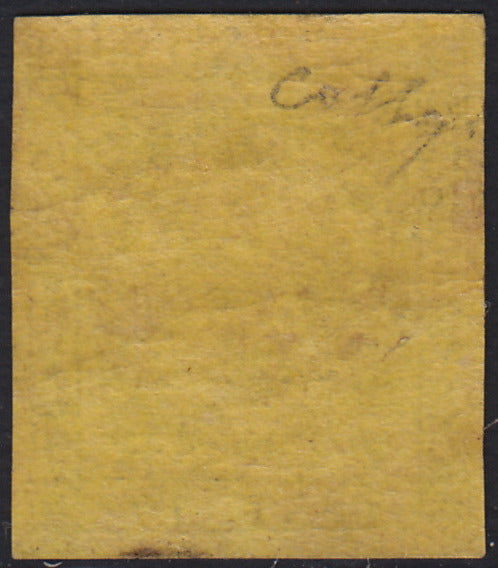 CG255 - 1852 - Aquila estense, emissione senza punto dopo la cifra, c.15 giallo vivo nuovo con gomma integra (3a)