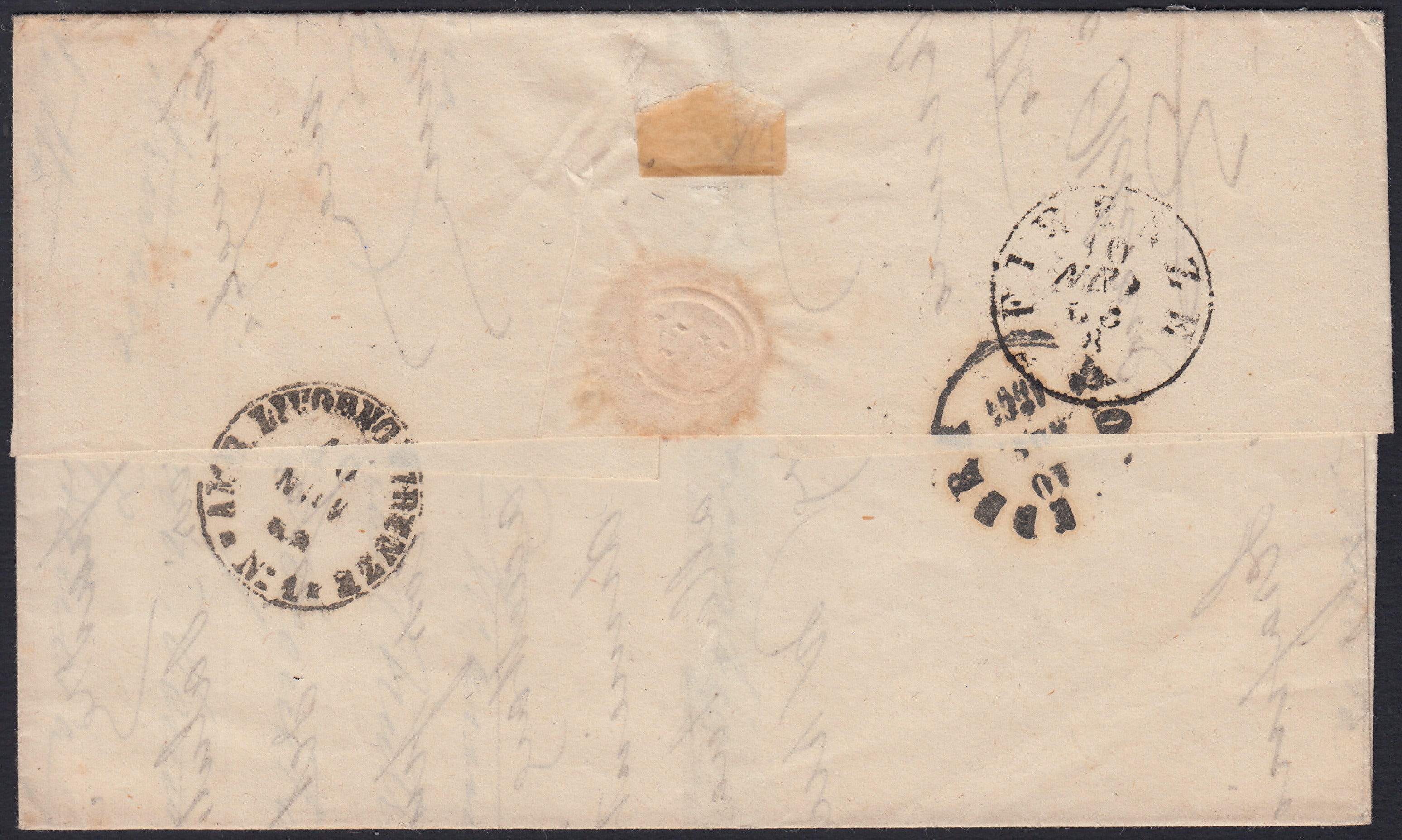 CG265 - 1863 - Lettera spedita da Lari per Firenze 10/11/63 affrancata con c.15 azzurro litografico provvisorio del II tipo (13)