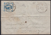 CG266 - 1863 - Lettera spedita da Marradi per Firenze 27/5/63 affrancata con c.15 azzurro litografico provvisorio del I tipo (12)