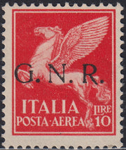 CG273 - 1944 - Posta Aerea, GNR tiratura di Verona L. 10 carminio nuovo gomma integra (124)