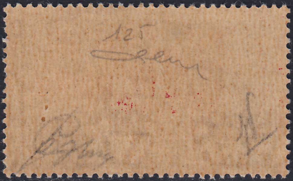RSI Overprint essays, Posta Aerea L. 2 light blue with double overprint inverted band in black (P15Aa)