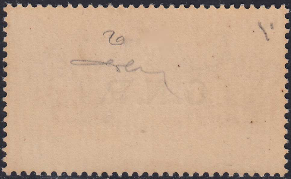 R.S.I. Aufdruckproben, Luftpost L. 2 azurblau mit doppeltem Aufdruck fascetto kopfüber in schwarz (P15Aa)