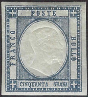 CG299 - 1861 - 50 grana ardesia scuro nuovo con gomma orignale (22d)
