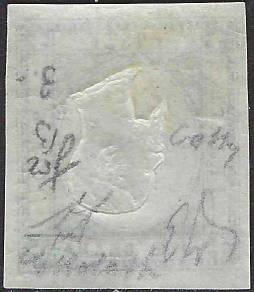 CG301 - 1861 - 2 grana azzurro effigie capovolta nuovo con gomma originale (20f)