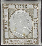 CG304 - 1861 - 1/2 grano bistro bruno nuovo con gomma originale (18)