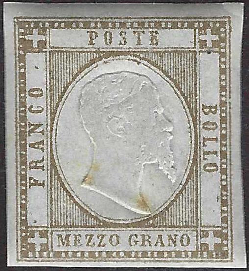 CG304 - 1861 - 1/2 grano bistro bruno nuovo con gomma originale (18)