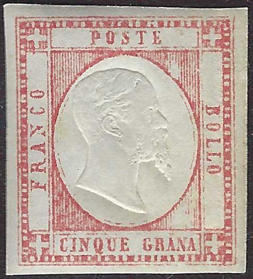 CG305 - 1861 - 5 grana rosa lilla nuovo con gomma originale (21b).