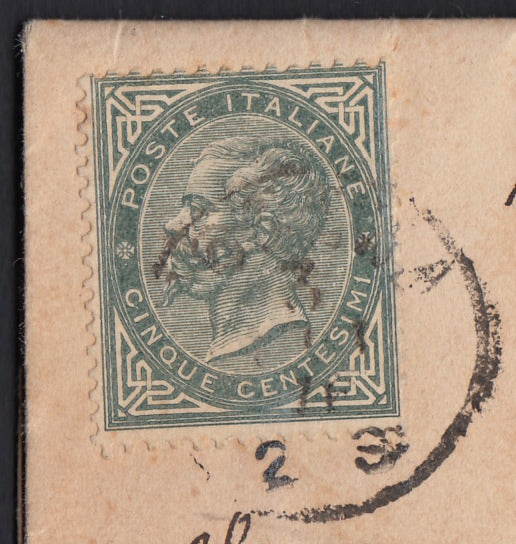 CG34 - 1876 - Circolare a stampa spedita da Modena per la Svizzera (Zurigo) 3/10/76 affrancata con c. 5 verde grigio tiratura di Torino (T16).