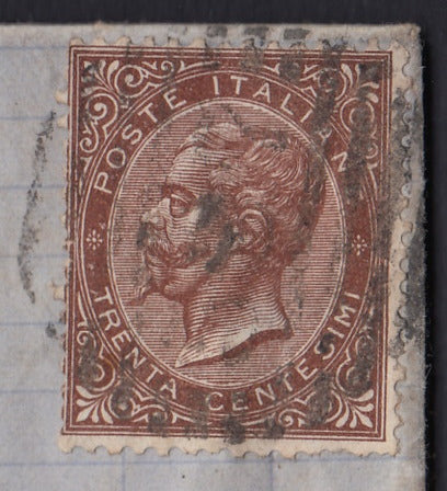 CG46 - 1879 - Edición De La Rue Edición Turín c. 30 marrón oscuro en carta de Camogli a Costantiopoli 8/11/78 (T19)