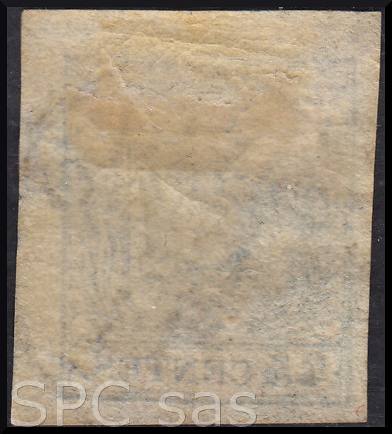 CHR18 - 1850 - I emissione, c. 45 azzurro III tipo usato con annullo C1 di Milano (12)