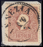 I issue, c. 5 ocher yellow with reversed counterprint, used (13)
