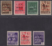 CLN28 - 1944 - Sellos RSI sobreimpresos "CLN ARIANO POLESINE" serie de tres sellos con sobreimpresiones de distintos colores, nuevos con goma intacta (Unif. 38/40). 