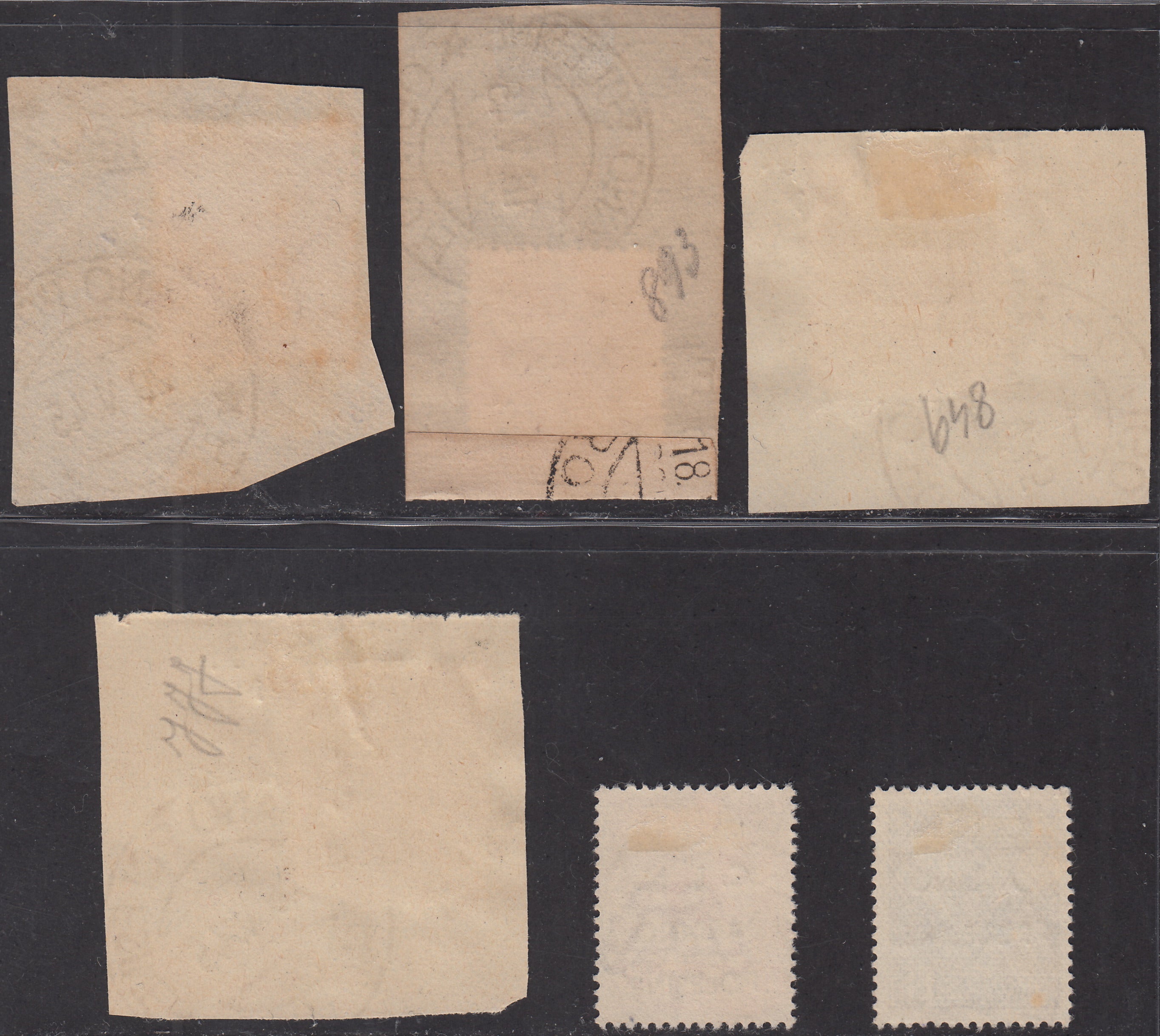 CLN28 - 1944 - RSI stamps overprinted "CLN ARIANO POLESINE" series of three stamps with overprints of different colors, new with intact gum (Unif. 38/40).