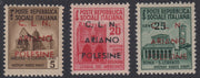 CLN73 - 1944 - Monumenti distrutti, serie di tre valori nuovi con gomma integra con soprastampa "C.L.N. ARIANO POLESINE" (38/40)