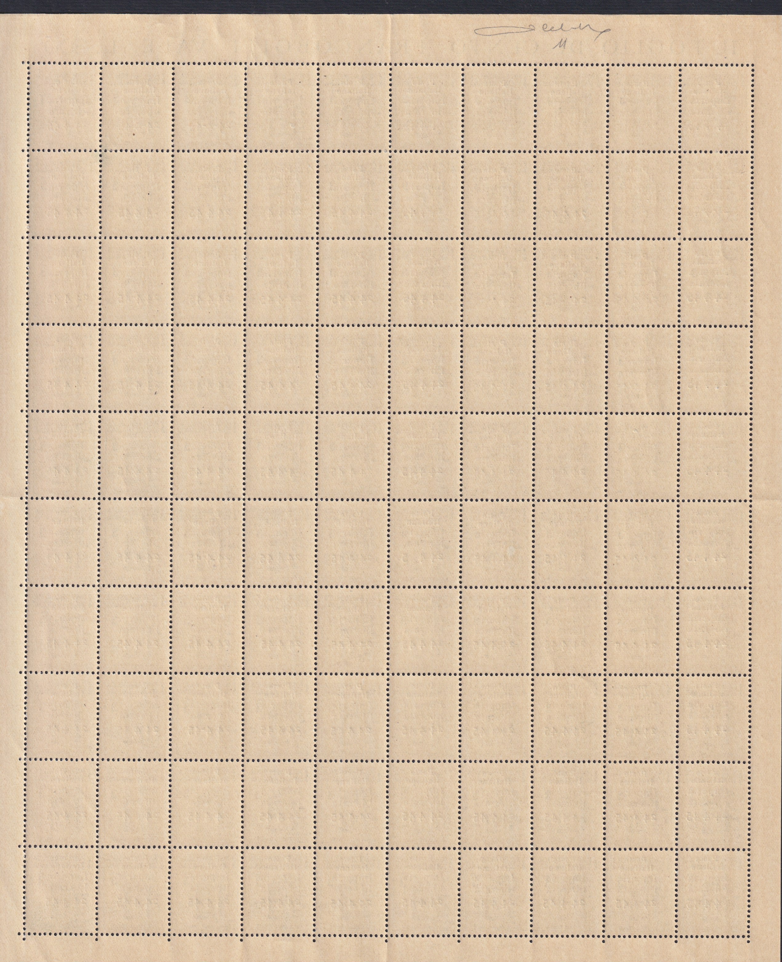 CLN97 - CLN Imperia, Monumenti Distrutti L. 3 verde mirto foglio completo di 100 esemplari, compreso di tutte le varietà eventuali, nuovo con gomma integra (11)