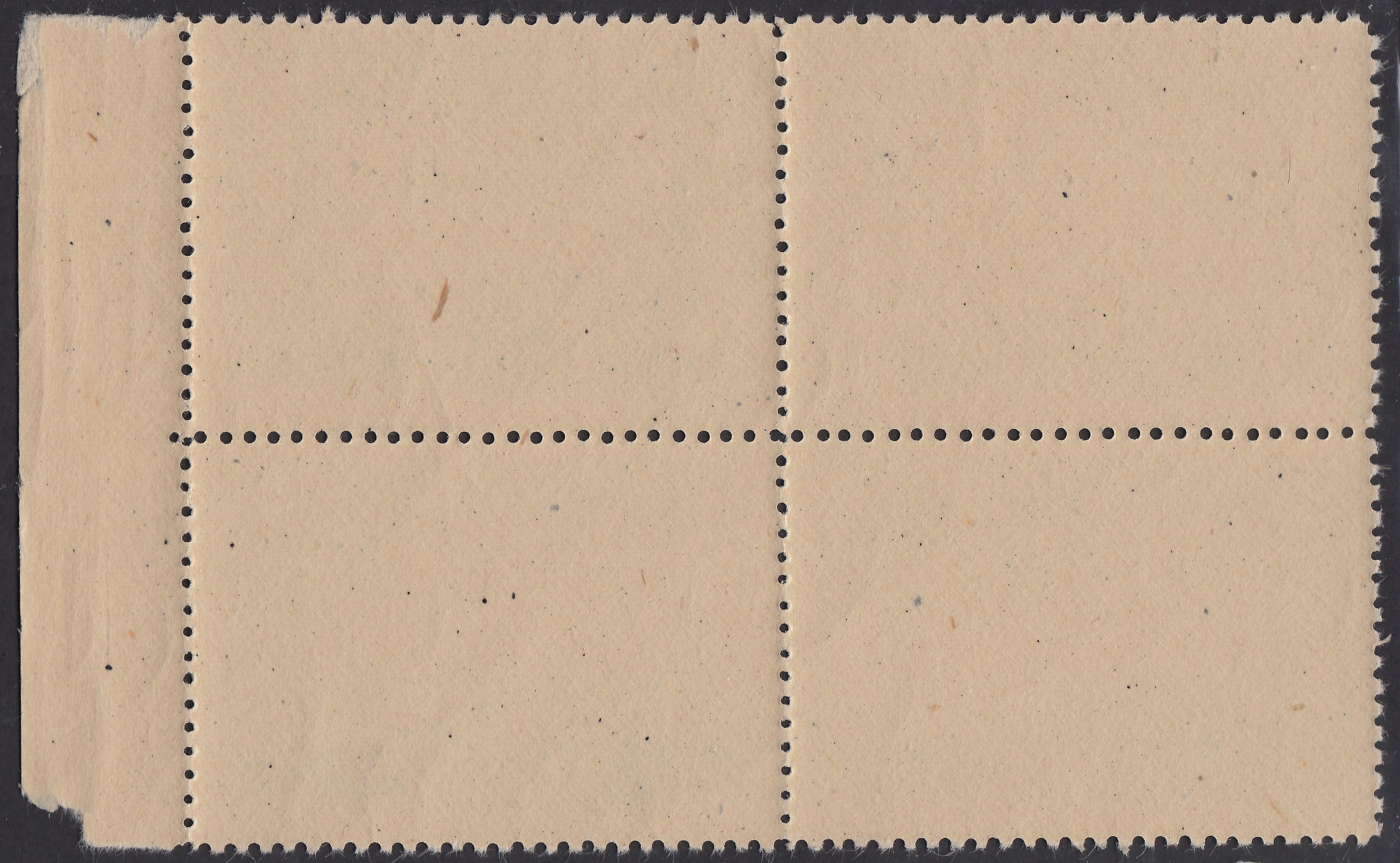 CP144 - 1946 - Corpo Polacco, vittorie polacche in Italia 55g. azzurro su carta giallastra, spessa e di qualità scadente, quartina nuova gomma integra  (6A)