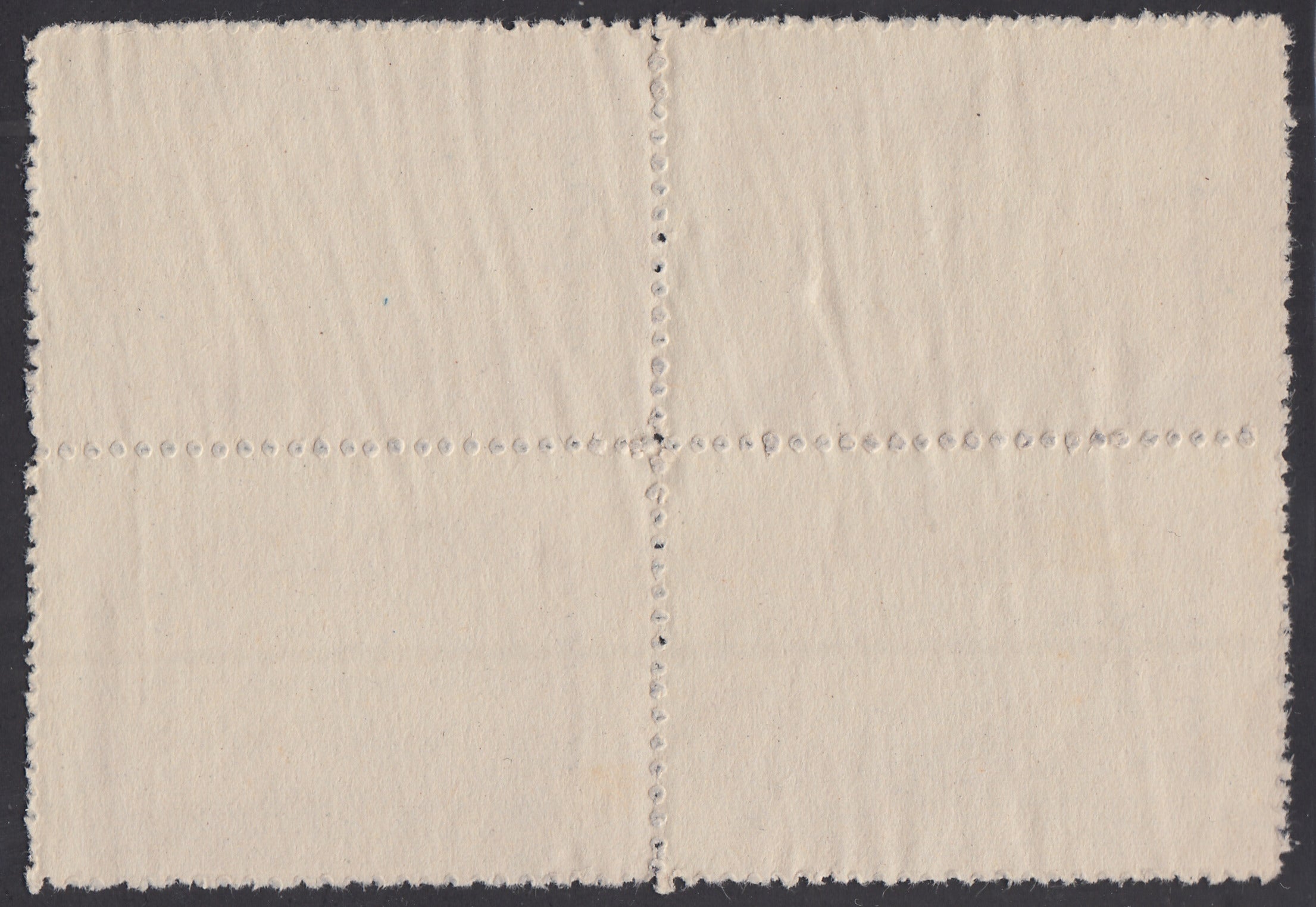 CP145 - 1946 - Corpo Polacco, vittorie polacche in Italia serie su carta giallastra, spessa e di qualità scadente, colore diverso 55g. violetto in quartina nuova non gommata (6A/I)