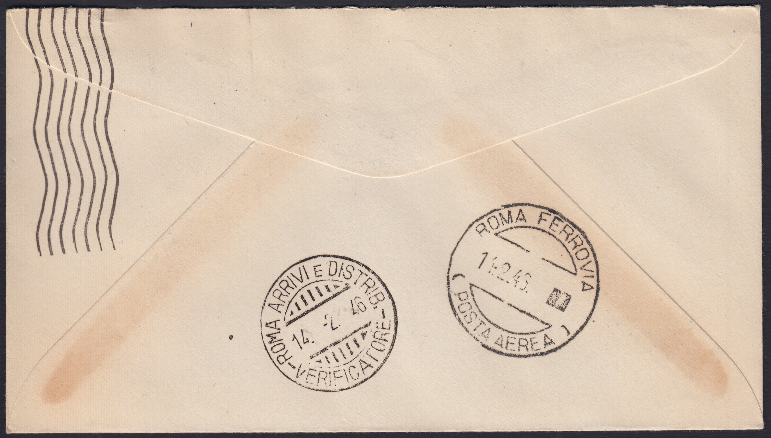 CP230 - 1946 - Corpo Polacco, Posta Aerea, L, 25 + 100 arancio e nero non dentellato su lettera via Aerea da OSIEDLE BARLETTA 12/2/46 (3a)