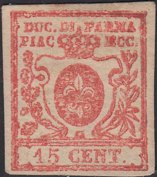 EC16_124 - 1857/59 - III emissione c. 15 vermiglio stampa oleosa nuovo con gomma originale (9ab).