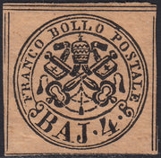 FM98 - 1852 - I emissione 4 baj bruno rosaceo chiaro nuovo con gomma originale, (5a).