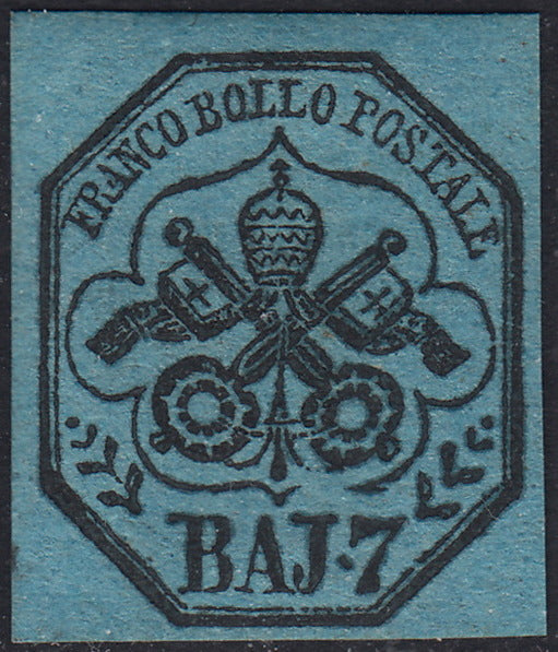 1852 - Papal State I issue 50 used blue baj (10)