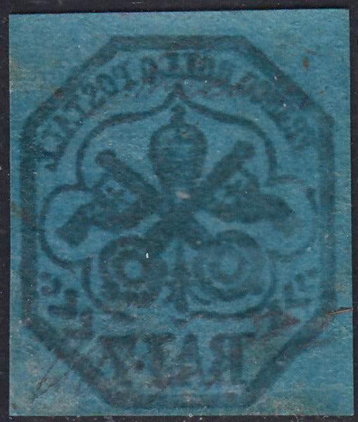 1852 - Papal State I issue 50 used blue baj (10)