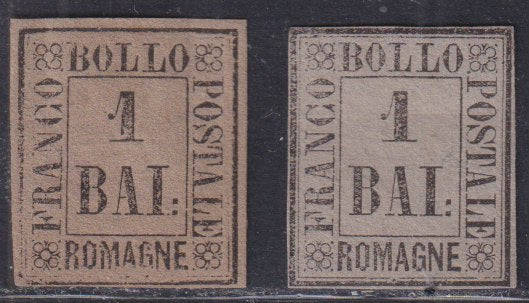 E10_61 - 1859 - 1 baj bruno grigio + 1 baj grigio nuovi senza gomma (2 + 2a).