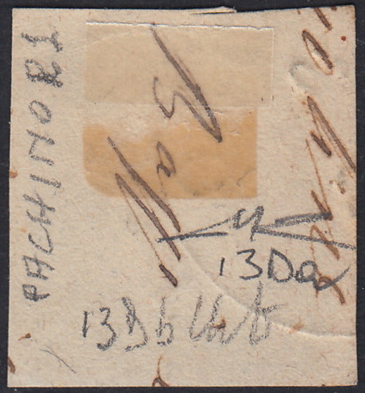 1851 - Effigy of Vittorio Emanuele II facing right, 1st issue c. 20 light blue used late 8/20/57 (2, R2 points)