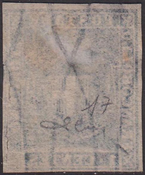 EC6_22 - 1860 - Scudo di Savoia, 1 centesimo violetto bruno su carta bianca e filigrana linee ondulate usato (17).