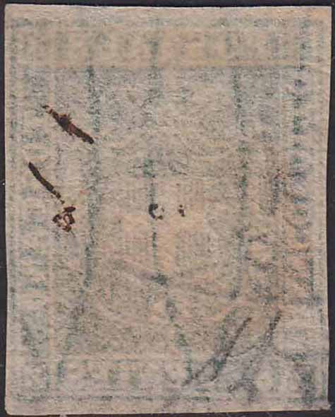 BO20_131 - 1860 - Scudo di Savoia, 5 centesimi verde su carta bianca e filigrana linee ondulate usato (18).