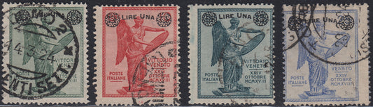 UT245 - 1924 - Serie Vittoria soprastampata con nuovo valore da L. 1 serie completa usata (158/161).