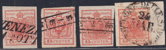 I issue, c. 5 ocher yellow with reversed counterprint, used (13)