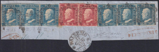 1861 - 1 black grain, copy with triple effigy, new with original rubber (19 AD). Cardillo certificate.