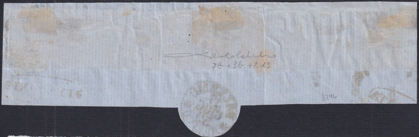 1861 - 1 black grain, copy with triple effigy, new with original rubber (19 AD). Cardillo certificate.